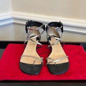 Christian Louboutin Sandals Black/Gold Size 36.5